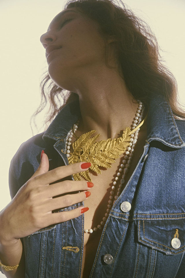 LACE FERN NECKLACE AND BROOCH