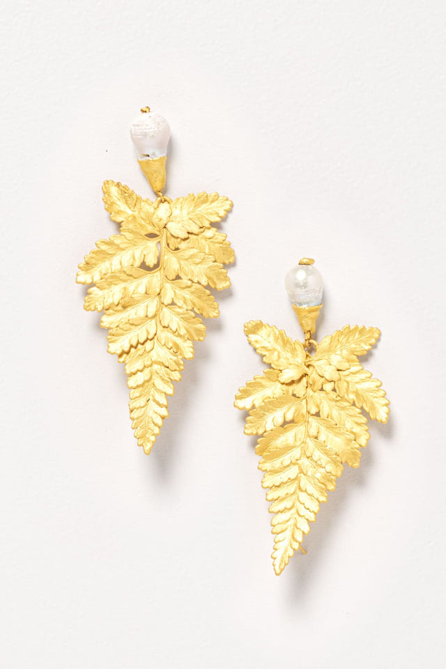 LACE FERN STUDS &amp; PEARLS EARRINGS