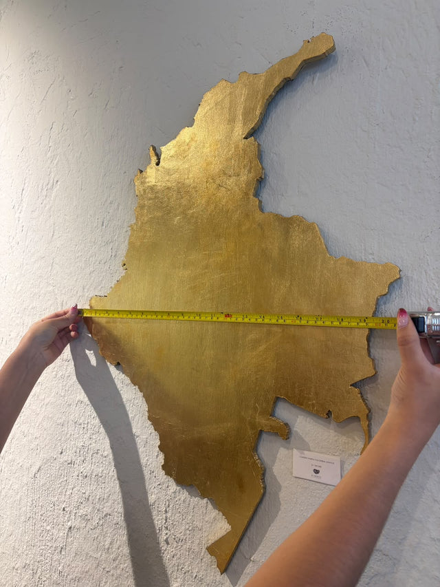 COLOMBIA MAP IN GOLD LEAF