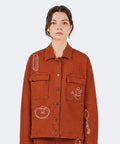 Chaqueta Payla - Ladrillo - Olga Fisch - Detalle frontal