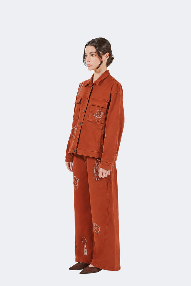 Chaqueta Payla - Ladrillo - Olga Fisch - Lateral
