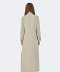 Vestido Zigze Anudado - Musgo - Olga Fisch - Espalda