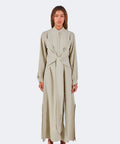 Vestido Zigze Anudado - Musgo - Olga Fisch - Frente
