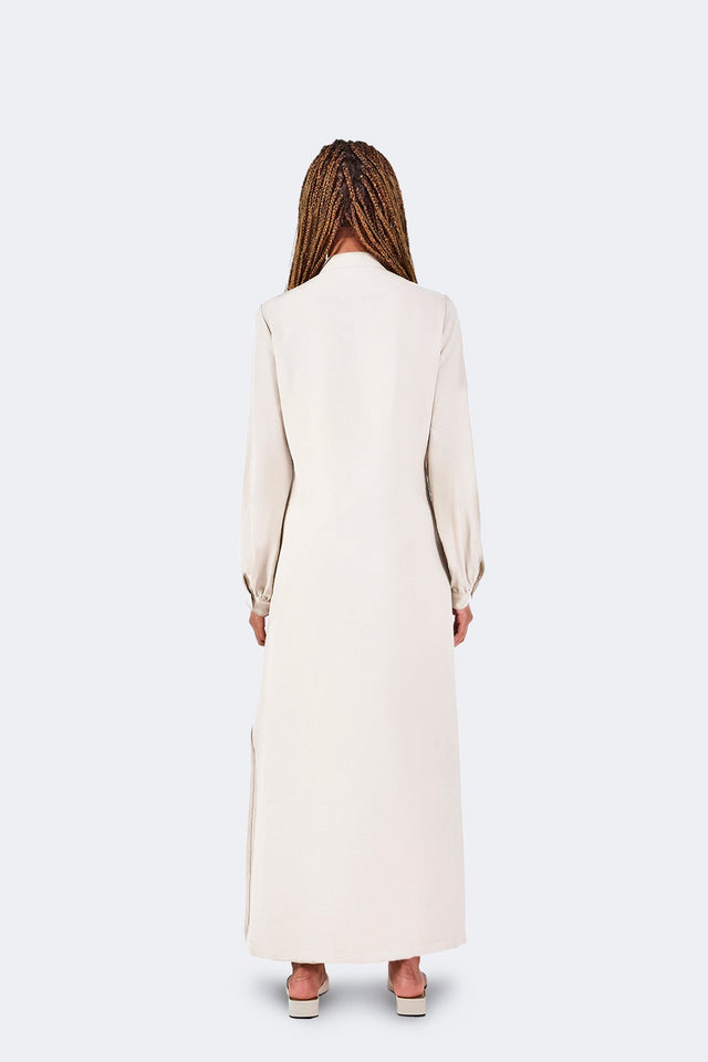 Vestido Zigze Anudado - Marfil - Olga Fisch - Espalda