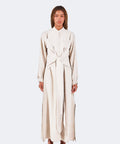 Vestido Zigze Anudado - Marfil - Olga Fisch - Frente