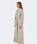 Vestido Zigze Anudado - Musgo - Olga Fisch - Lateral