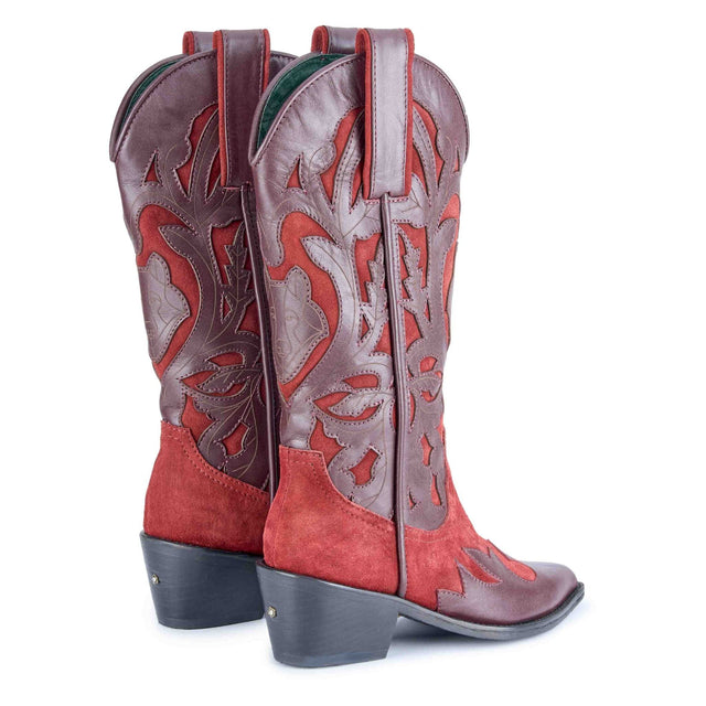 Bota texana Proyecto de Patricia Mejía, bota de cuero hecha a pedido inspirada en Peggy Guggenheim