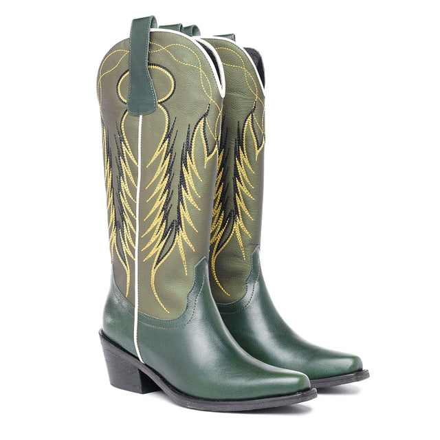 Bota Texana Vínculos Verde - Patricia Mejía