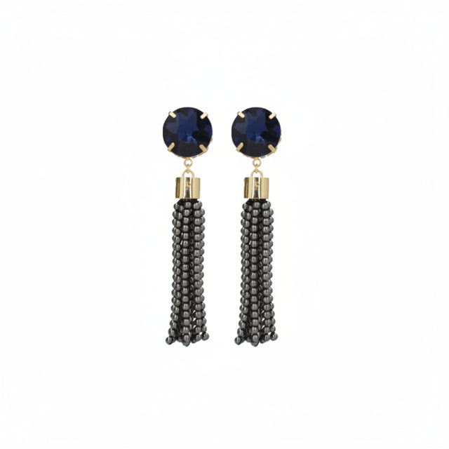 Estelares earrings by Mercedes Salazar with hand-carved, hand-painted tigers, fantasy pearls and gold-plated bronze