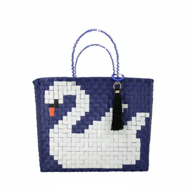 Market bag Odette de Mercedes Salazar tejida a mano en PET reciclado, talla mediana