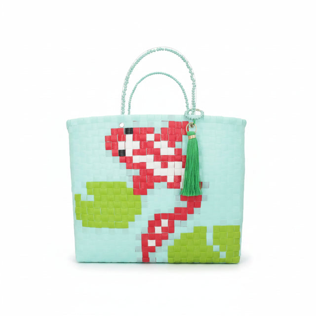 Market bag Koi de Mercedes Salazar tejida a mano en PET reciclado, talla mediana