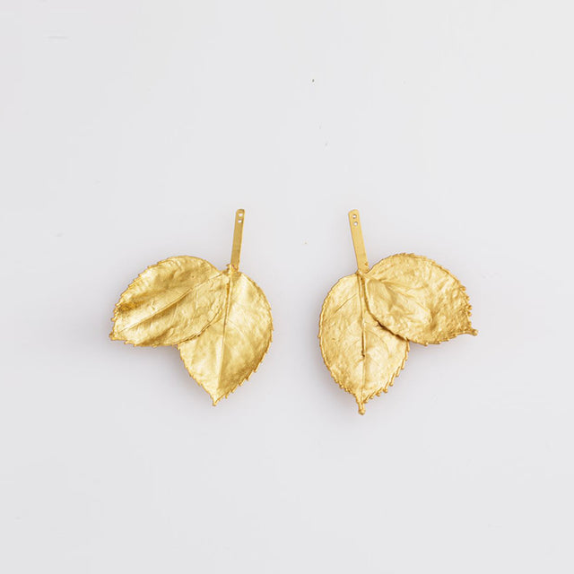 Carnation And Roses Earrings - Gold