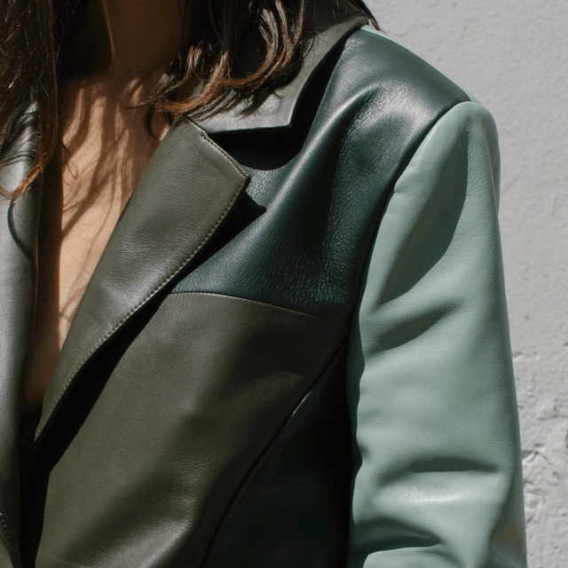 Eva Leather Coat - Green
