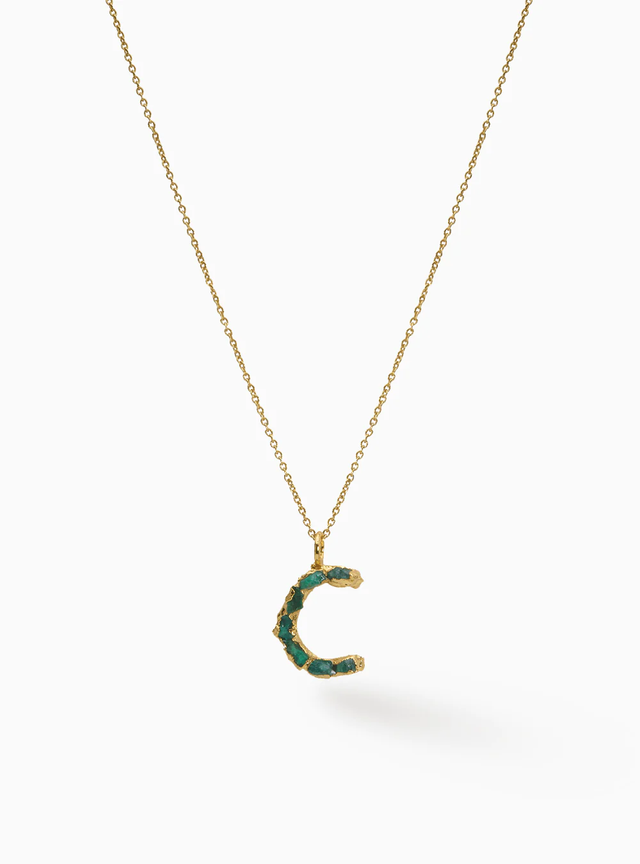 ABC Charm Emerald Necklace - C