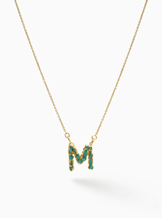 ABC Charm Emerald Necklace - M