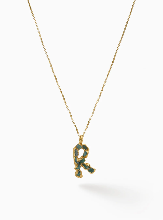 ABC Charm Emerald Necklace - R