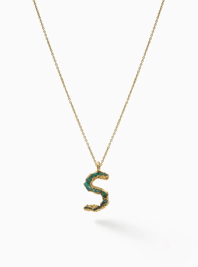 ABC Charm Emerald Necklace - S