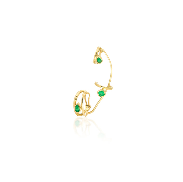 Golden Rings and Emeralds Ear cuff