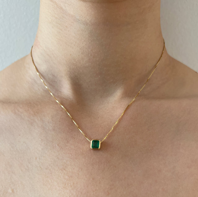 Squared Emerald Necklace