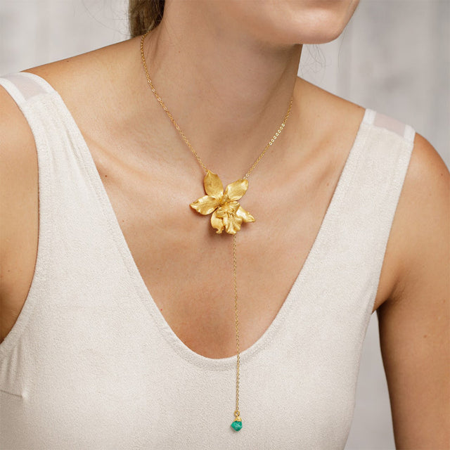 Colmanara Orchid And Emerald Necklace 